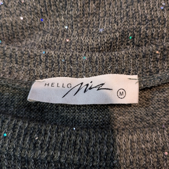 Olive Green Knit Sweater Dress with Star Sequin Size M - Picture 6 of 7